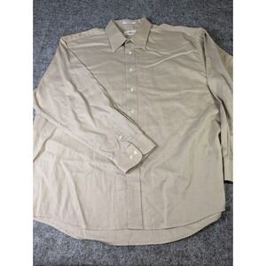 Louis Roth Mens 17.5 34/35 Tan Oxford Cotton Button Dn Shirt Tailored Canada EUC
